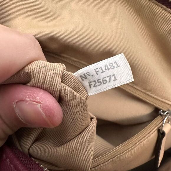 Coach Peyton Cora Magenta Leather Domed Satchel Crossbody Convertible Bag F25671 - Picture 7 of 12